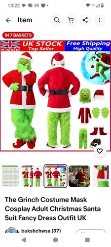 Adult the grinch - m-l, costume