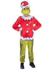 Kids Boys Grinch Santa Costume