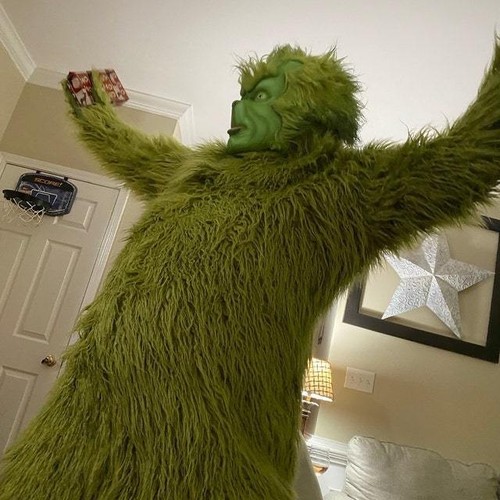 Green furry monster grinch - green,