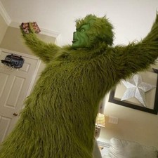 Kids Adult Green Furry Monster