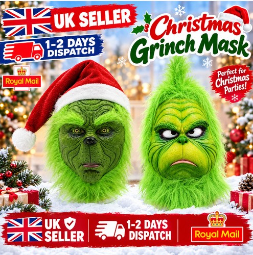 The grinch full head latex - full,