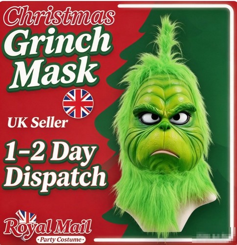 Christmas grinch mask deluxe - mask,